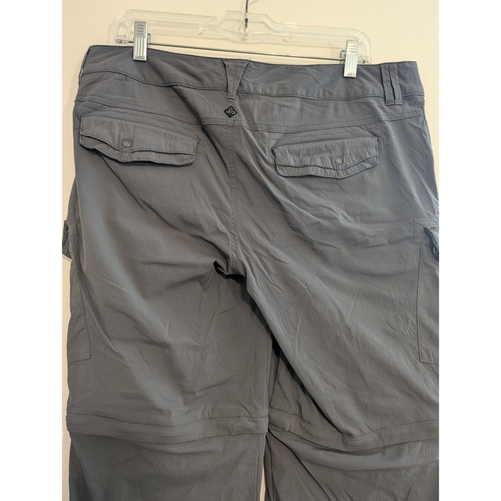 PrAna Cargo Convertible Hiking Pants Zip Shorts Gray Women's Size 12 Roll Up - Picture 7 of 12